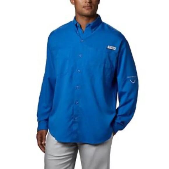 COLUMBIA PFG Tamiami II Long Sleeve Shirt in Vivid Blue, Size Small New with Tag - Picture 3 of 5